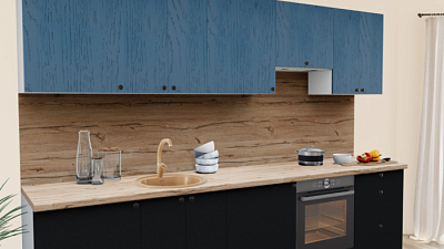 Кухня на заказ Дуб адриатика 160 - Графит нубук